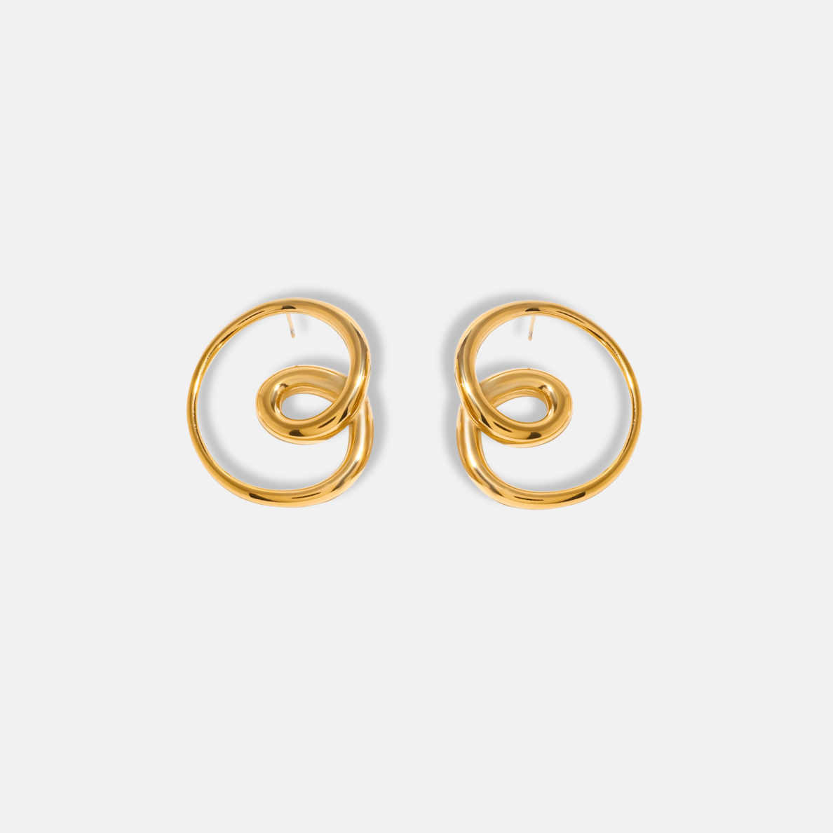 Spiral Hoop Earrings 18K Gold Plated