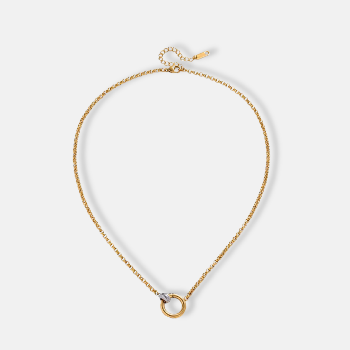 Circle Pendant Necklace 18k Gold Plated