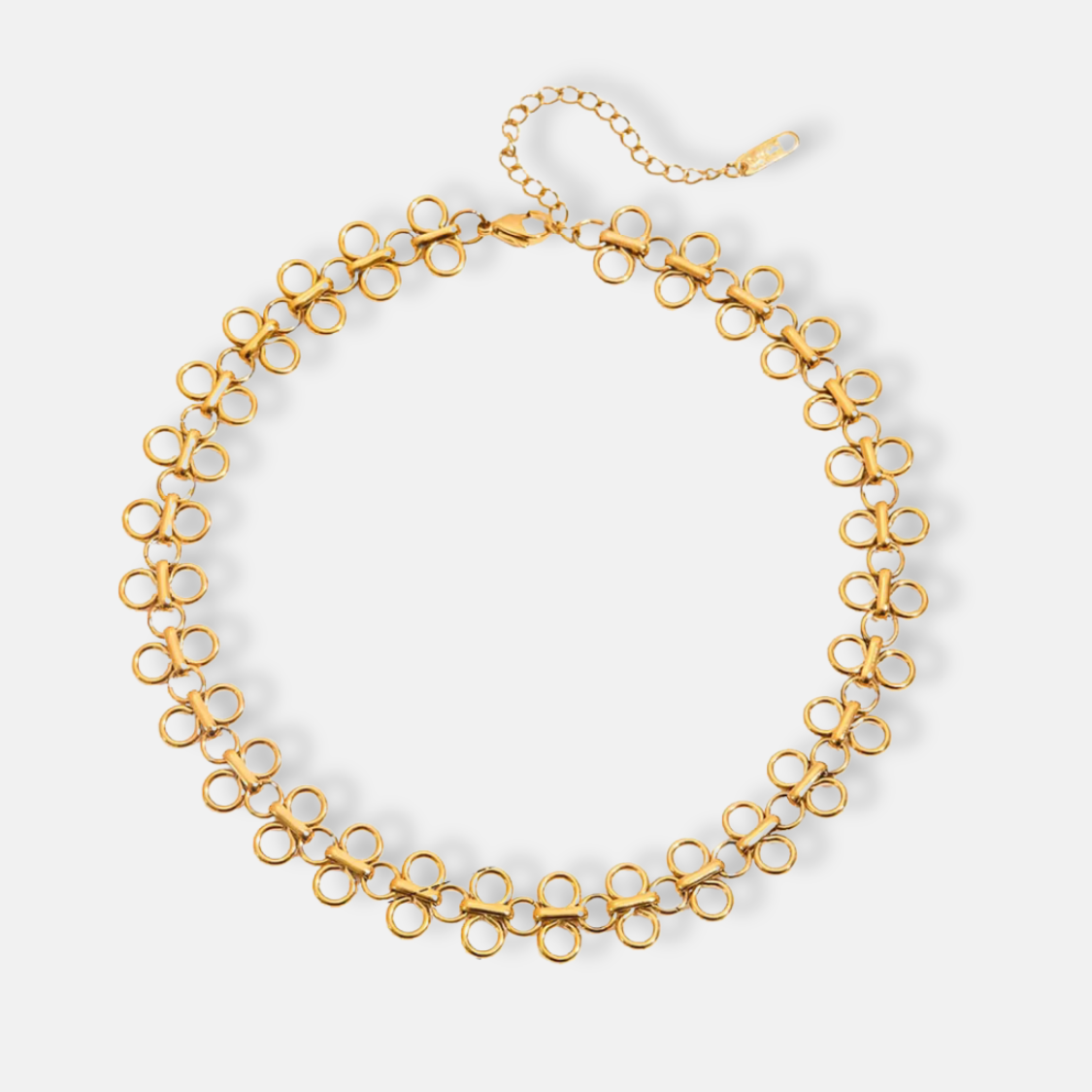 Flower Chain Necklace 18K Gold Plated