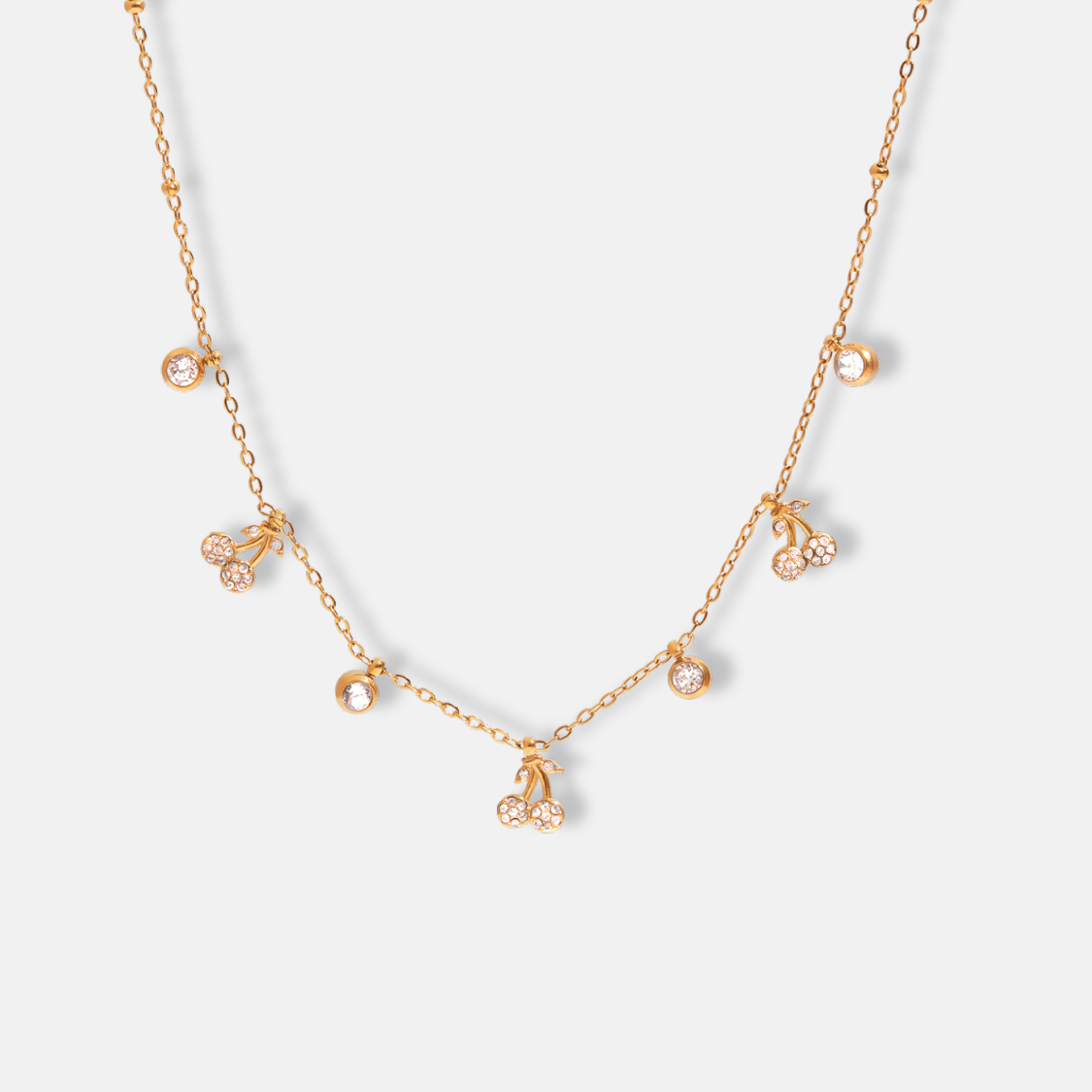 Cherry Charm Necklace 18K Gold Plated