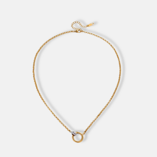 Circle Pendant Necklace 18k Gold Plated