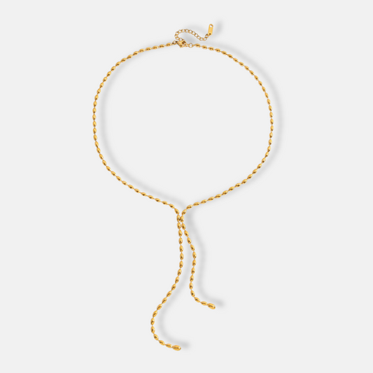 18K Gold Plated Lariat Necklace