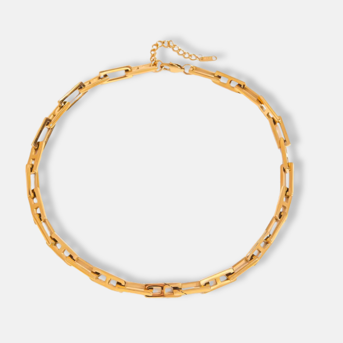 Geometric Link Chain Necklace 18K Gold Plated