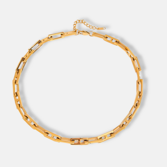 Geometric Link Chain Necklace 18K Gold Plated