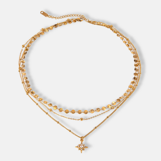 Luna Star Necklace 18K Gold Plated